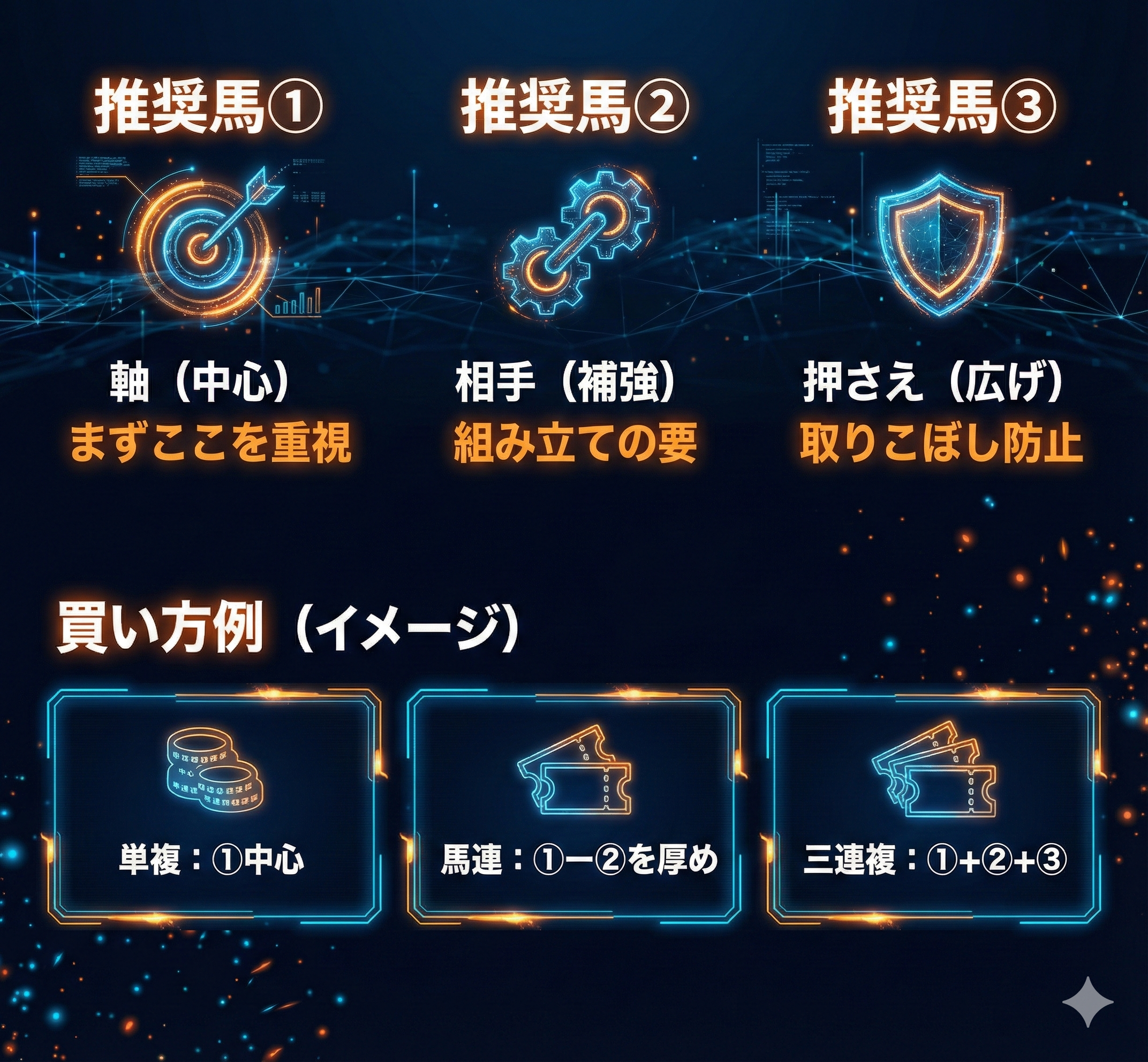 推奨馬の役割と買い方イメージ